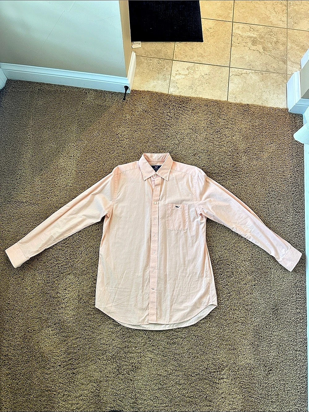 vineyard vines Slim Fit Tucker Shirt Men's Cotton Button Down in light orange